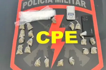 CPE Goianésia desmantela ponto de tráfico de drogas e prende suspeito com porções de maconha