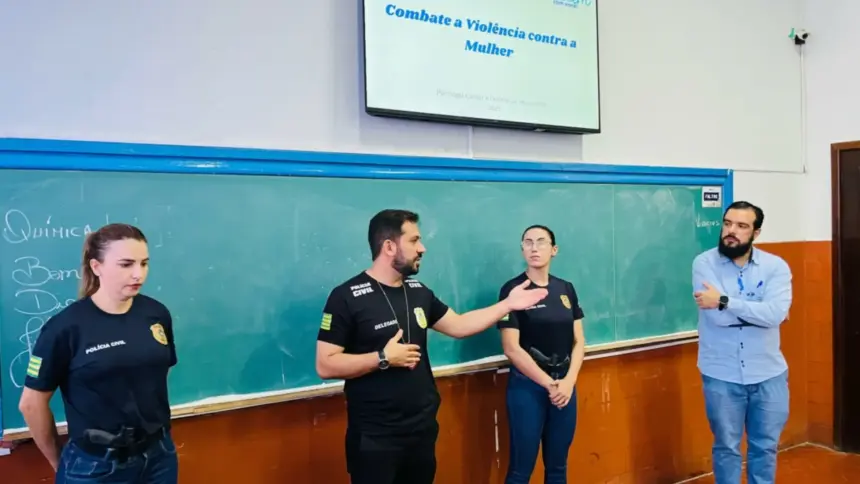 Policia Civil ministra palestra Violência de Gênero Contra Mulheres em Pires do Rio Policia Civil ministra palestra Violência de Gênero Contra Mulheres em Pires do Rio