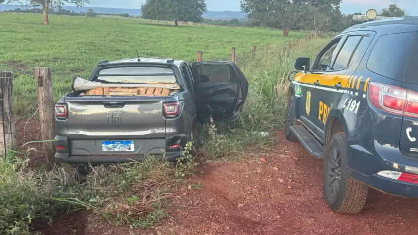 Traficante com extensa ficha criminal é preso com 800 kg de maconha após fuga na BR-153