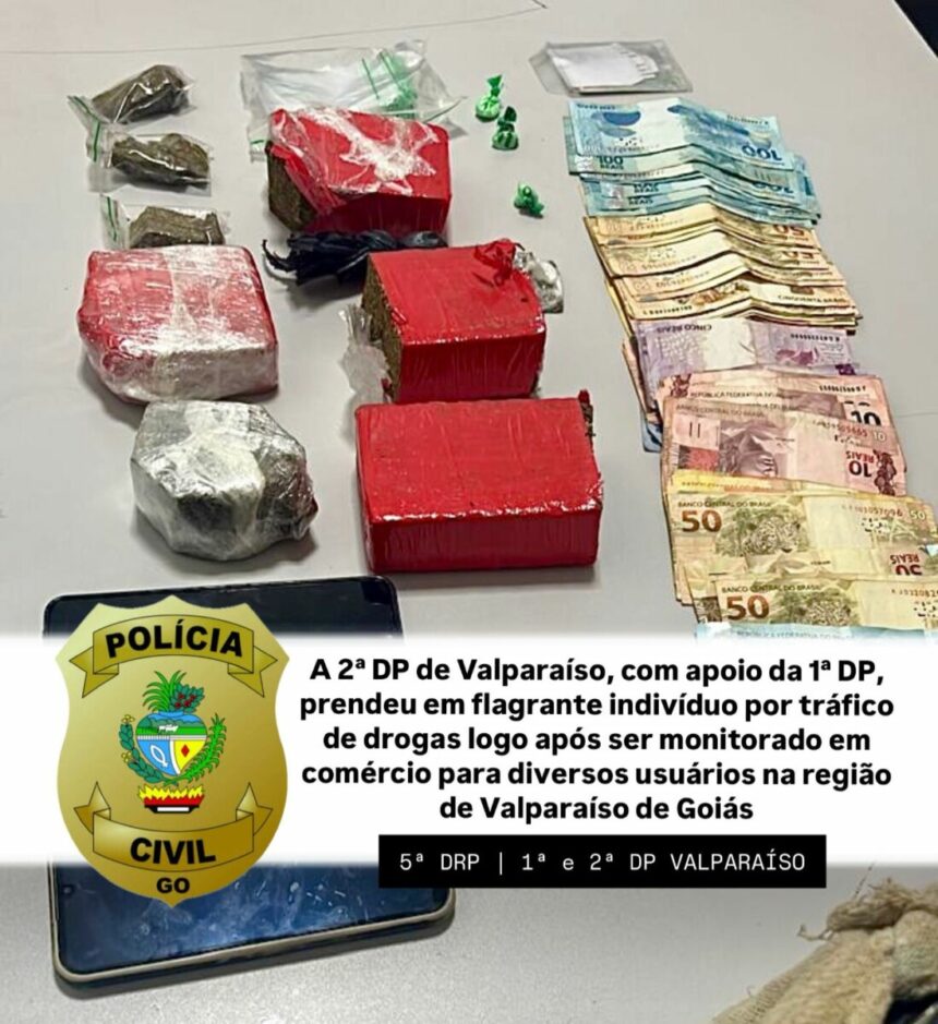 PCGO prende suspeito de tráfico de drogas em Valparaíso PCGO prende suspeito de tráfico de drogas em Valparaíso