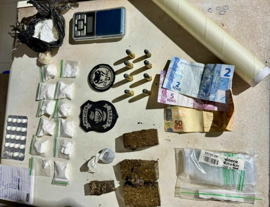 PCGO fecha ponto de venda de drogas e prende indivíduo por tráfico e posse irregular de munições – Policia Civil do Estado de Goiás PCGO fecha ponto de venda de drogas e prende indivíduo por tráfico e posse irregular de munições – Policia Civil do Estado de Goiás