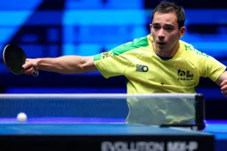 Em busca do bi, Calderano vence estreia na Copa do Mundo de Macau