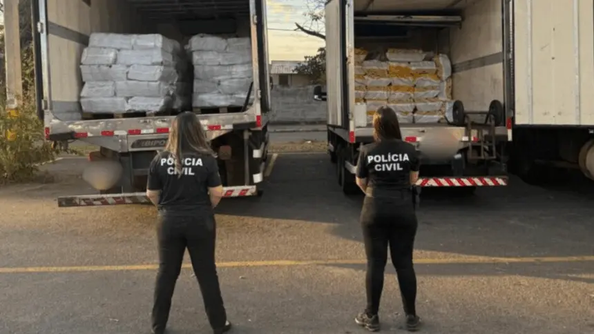 Polícia apreende carga de 12 toneladas de polpa de açaí avaliada em R$ 200 mil e desviada por meio de fraude Polícia apreende carga de 12 toneladas de polpa de açaí avaliada em R$ 200 mil e desviada por meio de fraude