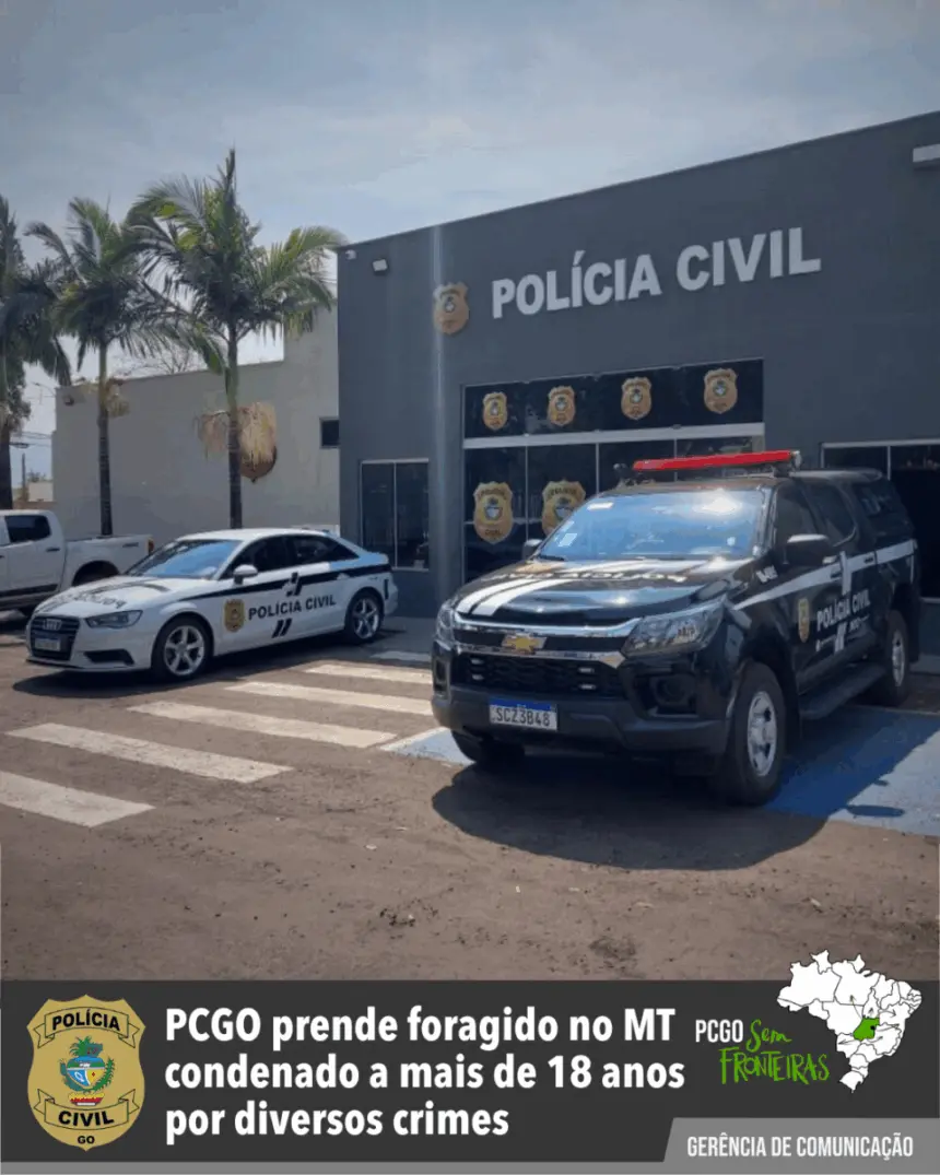 PCGO prende foragido no MT condenado a mais de 18 anos por diversos crimes – Policia Civil do Estado de Goiás PCGO prende foragido no MT condenado a mais de 18 anos por diversos crimes – Policia Civil do Estado de Goiás