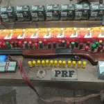 PRF apreende arma, munições e celulares na BR-153