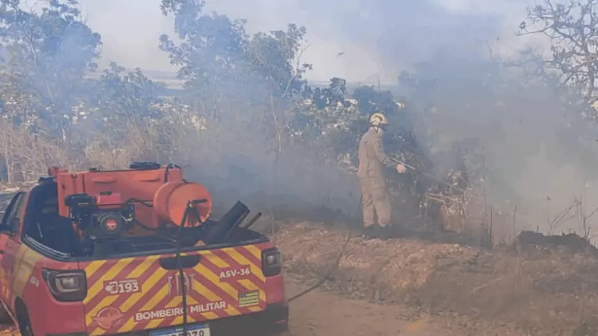 Bombeiros de Goianésia atuam em cinco incêndios em vegetação em um único dia Bombeiros de Goianésia atuam em cinco incêndios em vegetação em um único dia