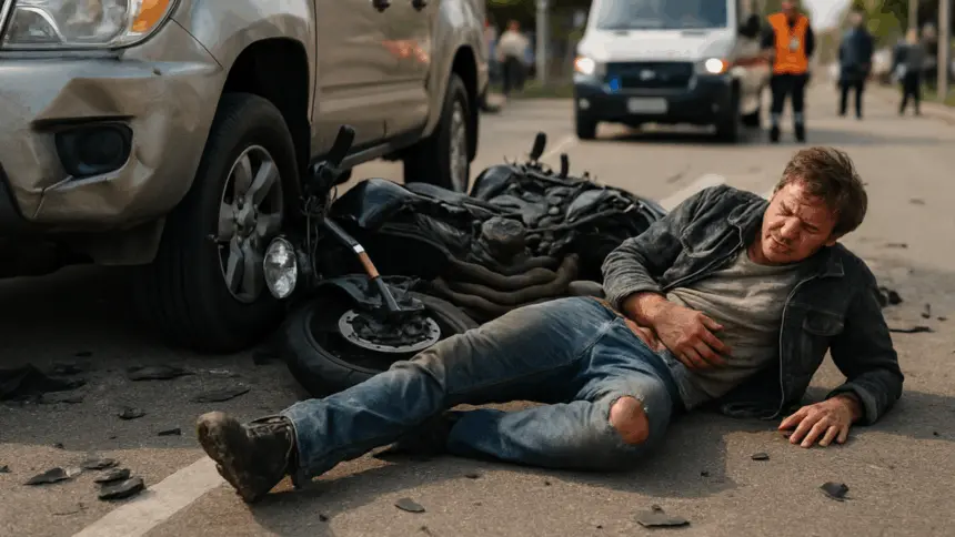 Motociclista fica ferido em acidente de trânsito no Bairro Santa Cecília Motociclista fica ferido em acidente de trânsito no Bairro Santa Cecília