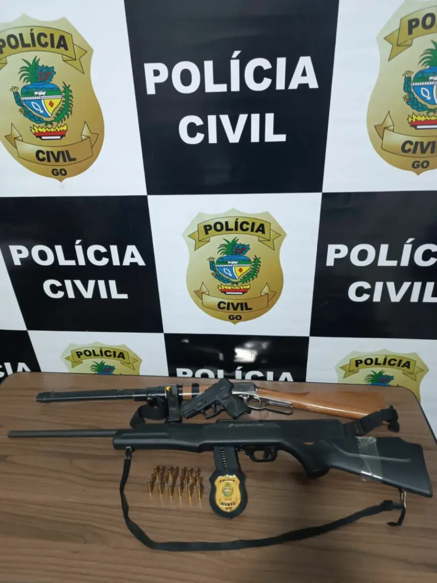 PCGO apreende armas e munições em residência de investigado por violência doméstica em Jataí – Policia Civil do Estado de Goiás