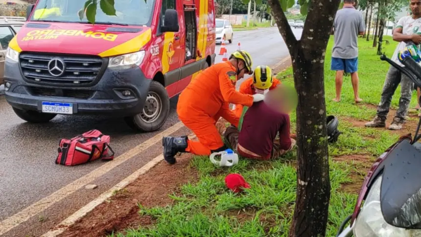 Acidente de moto deixa jovem ferido no sul de Goianésia