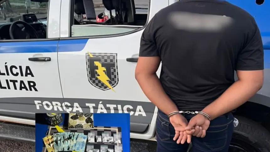 Força Tática prende homem por tráfico de drogas no Bairro Nova Fiíca Força Tática prende homem por tráfico de drogas no Bairro Nova Fiíca