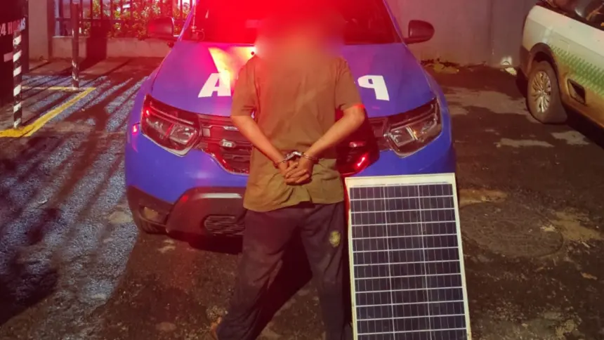 Suspeito de furtar placa solar de empresa de Goianésia é localizado e preso na GO-338 Suspeito de furtar placa solar de empresa de Goianésia é localizado e preso na GO-338