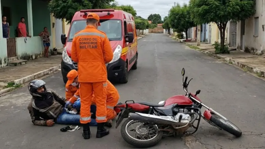 Motociclista fica ferido em acidente de trânsito no oeste de Goianésia Motociclista fica ferido em acidente de trânsito no oeste de Goianésia