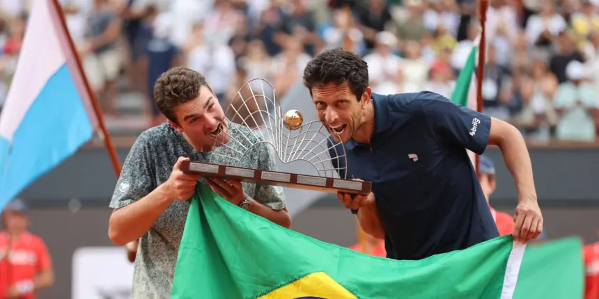 João Fonseca e Marcelo Melo garantem título de duplas do Rio Open João Fonseca e Marcelo Melo garantem título de duplas do Rio Open