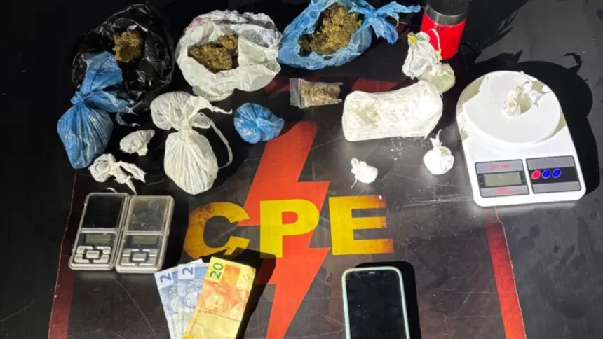 CPE apreende mais de 1 kg de drogas em Goianésia e suspeito acaba preso