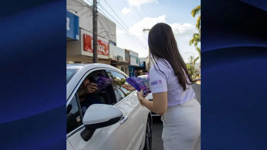 Blitz Agosto Lilás mobiliza população de Goianésia contra a violência às mulheres Blitz Agosto Lilás mobiliza população de Goianésia contra a violência às mulheres
