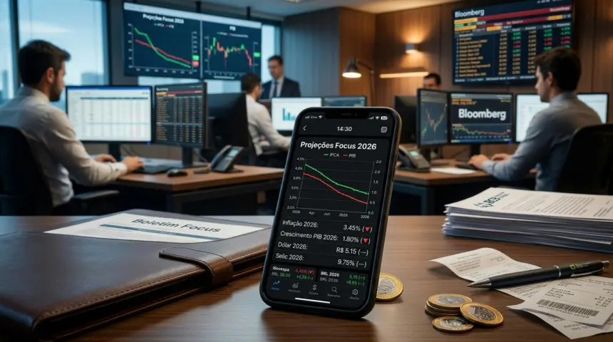 Boletim Focus aponta ajuste nas projeções para inflação e crescimento do PIB em 2026
