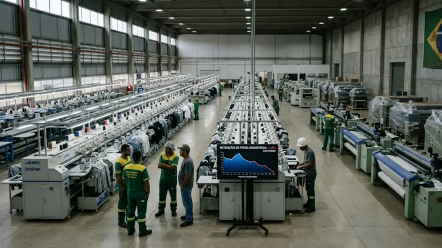 Produção industrial brasileira registra retração de 1,8% em junho Produção industrial brasileira registra retração de 1,8% em junho