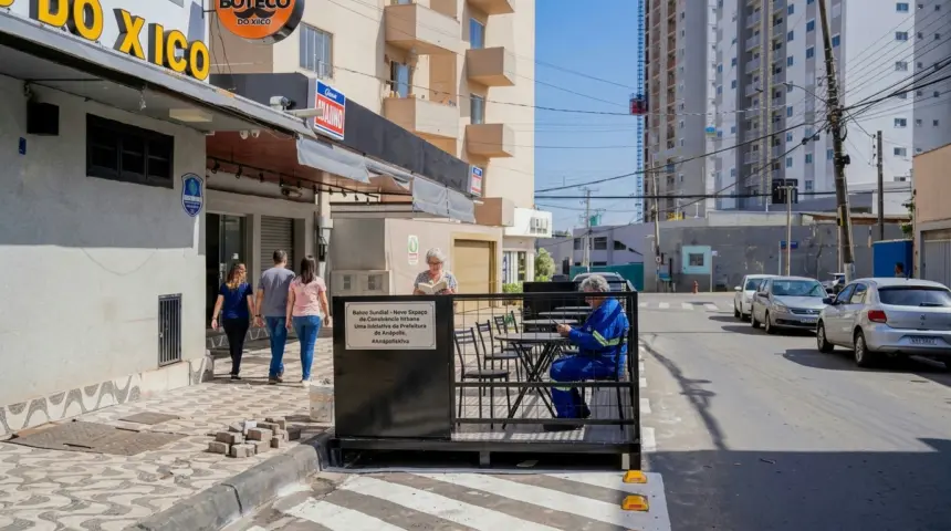Anápolis inaugura primeiro parklet no bairro Jundiaí com foco em convivência urbana Anápolis inaugura primeiro parklet no bairro Jundiaí com foco em convivência urbana