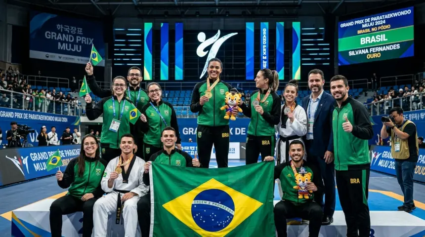Brasil conquista quatro medalhas no Grand Prix de parataekwondo em Muju com ouro de Silvana Fernandes