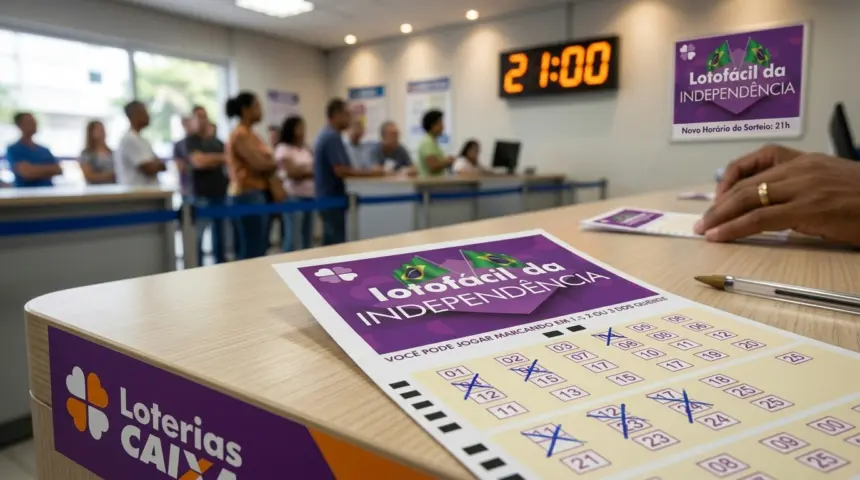 Caixa define novo horário para o sorteio da Lotofácil da Independência às 21h Caixa define novo horário para o sorteio da Lotofácil da Independência às 21h