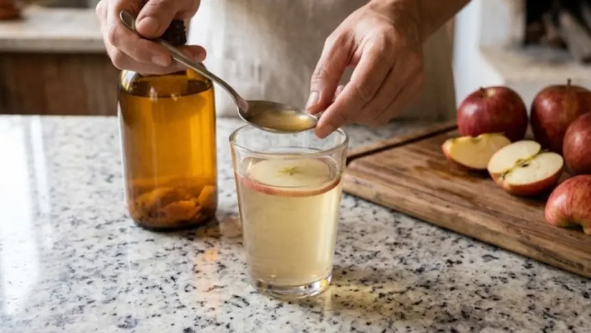 Como fazer água com vinagre de maçã antes das refeições para a digestão Como fazer água com vinagre de maçã antes das refeições para a digestão