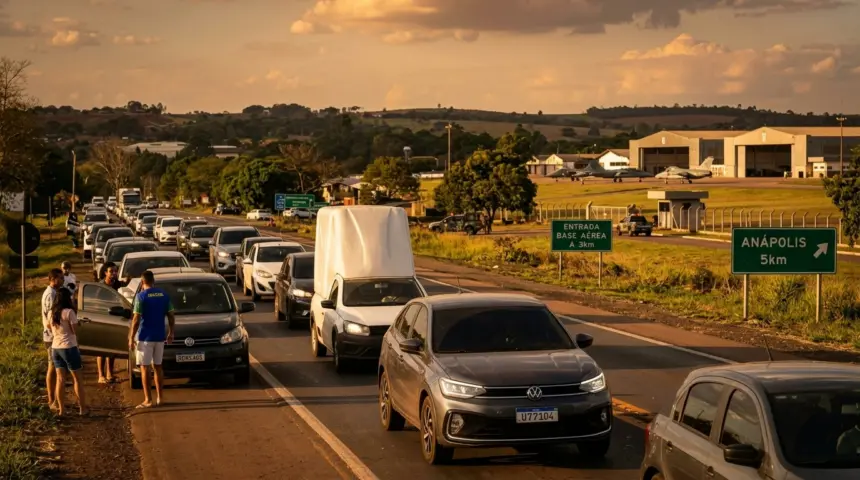 Congestionamento marca saída de evento na Base Aérea de Anápolis