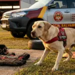 Corpo de Bombeiros de Goiás lamenta a morte do cão de resgate Fênix