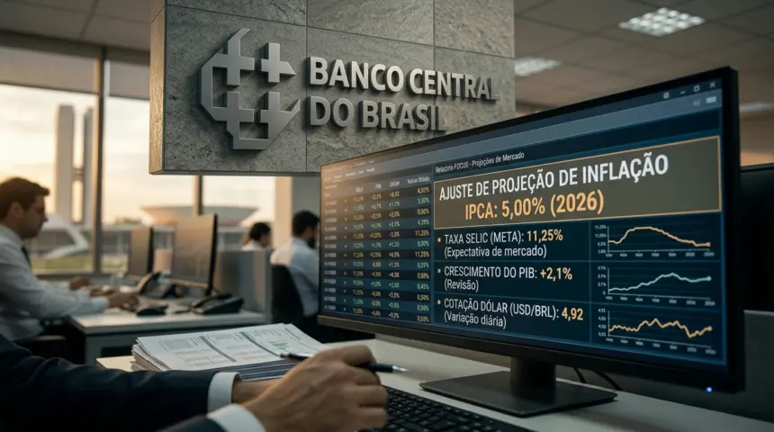 Mercado financeiro ajusta projeção da inflação para 5% em 2026 Mercado financeiro ajusta projeção da inflação para 5% em 2026